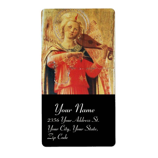 MUSIICAL ANGEL IN RED AND GOLD ,Black Label (Front)