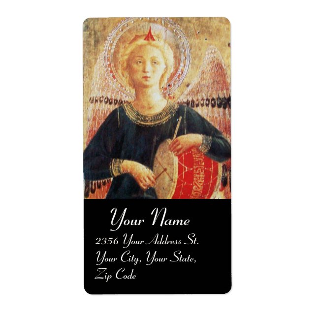 MUSIICAL ANGEL IN RED AND GOLD ,Black Label (Front)