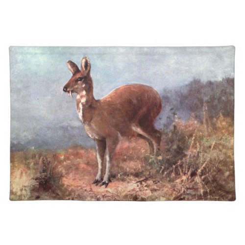 Musk Deer by CE Swan Vintage Wild Animals Cloth Placemat