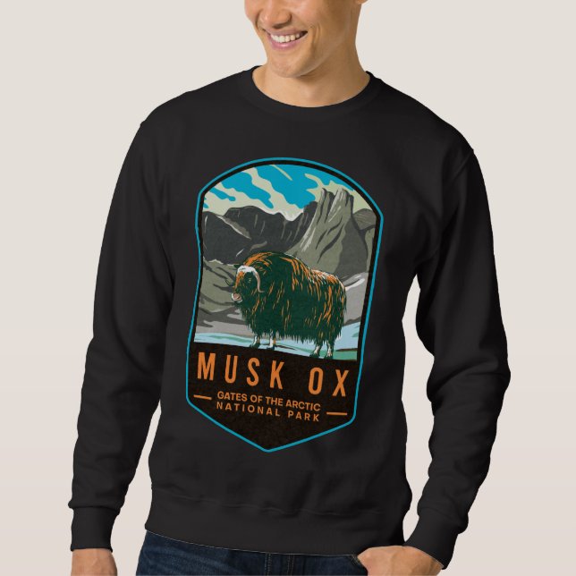 Musk Ox Gates Of The Arctic National Park Sweatshirt (Front)