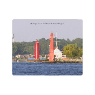 Muskegon Entrance Lights metal wall art