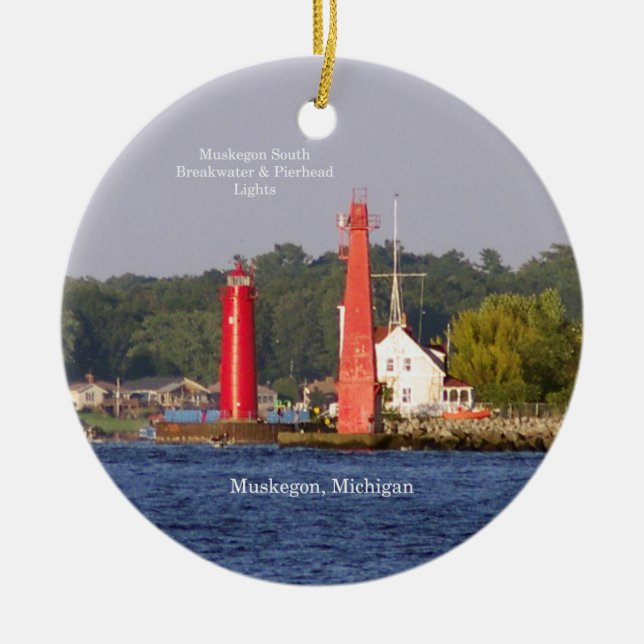 Muskegon Entrance Lights ornaments (Front)