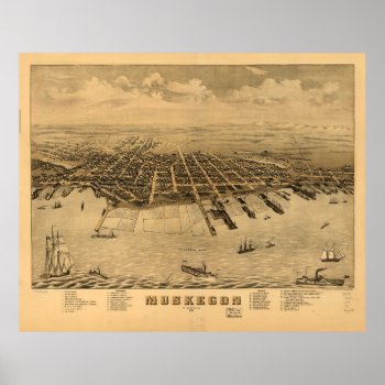 Muskegon  Michigan (1874) Poster by TheArts at Zazzle