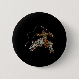 Muskie Fishing Tiger Musky Hunting Bigfoot Fisherm Button