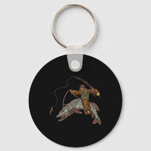 Muskie Fishing Tiger Musky Hunting Bigfoot Fisherm Keychain