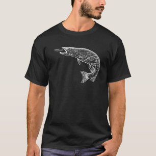 Muskie Fly Fishing Nature Art Musky Northern Pike T-Shirt