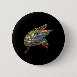 Muskie Hunter Musky Fisherman Lure Fly Fishing Nov Button