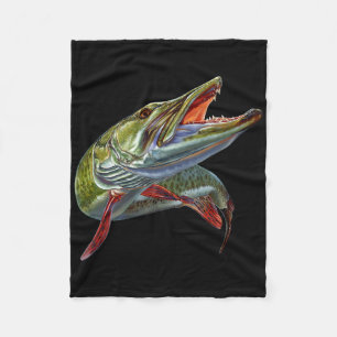 Muskie Hunter Musky Fisherman Lure Fly Fishing Nov Fleece Blanket