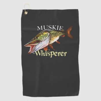 Muskie Whisperer Fishing Towel by pjwuebker at Zazzle