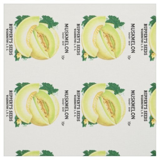 Muskmelon ( Honey Dew) Seed Packet Label Fabric
