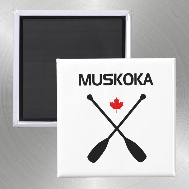 Muskoka Canada Crossed Paddle Oars Maple Leaf Magnet (Creator Uploaded)