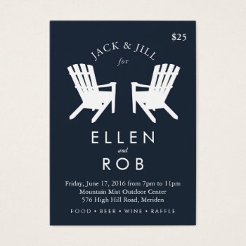 Muskoka Chair Jack And Jill Ticket // Navy by StaceyDesign at Zazzle