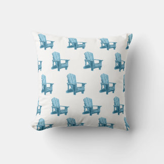 Muskoka chair pattern in blue watercolor throw pillow