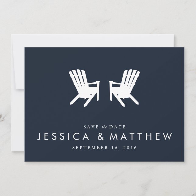 Muskoka Chairs Save the Date // Navy (Front)
