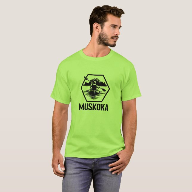 Muskoka Ontario Kayaker - Men's Basic T-Shirt (Front Full)