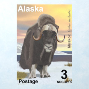 Muskox - Alaska Postage Wall Decal