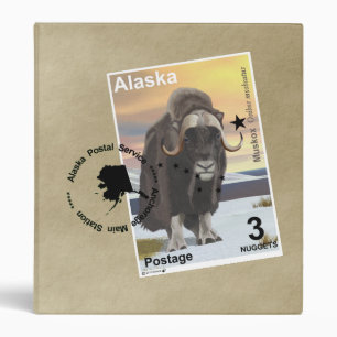 Muskox Stamp Souvenir 3 Ring Binder