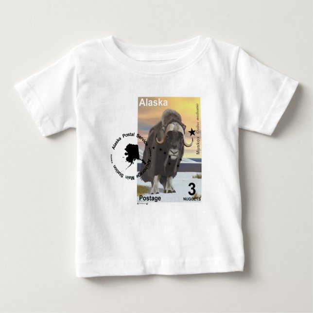 Muskox Stamp Souvenir Baby T-Shirt (Front)