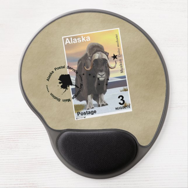 Muskox Stamp Souvenir Gel Mouse Pad (Front)