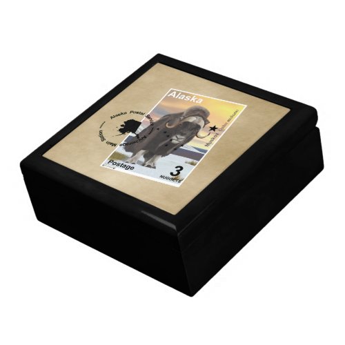 Muskox Stamp Souvenir Keepsake Box