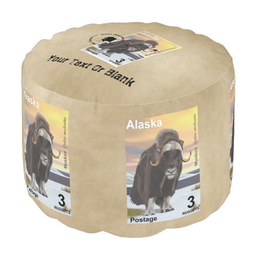 Muskox Stamp Souvenir Pouf