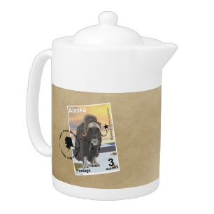 Muskox Stamp Souvenir Teapot