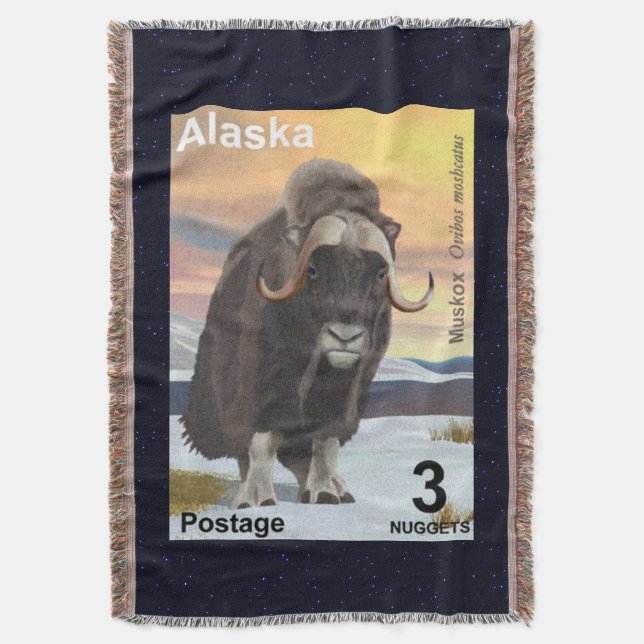 Muskox Throw Blanket (Front Vertical)