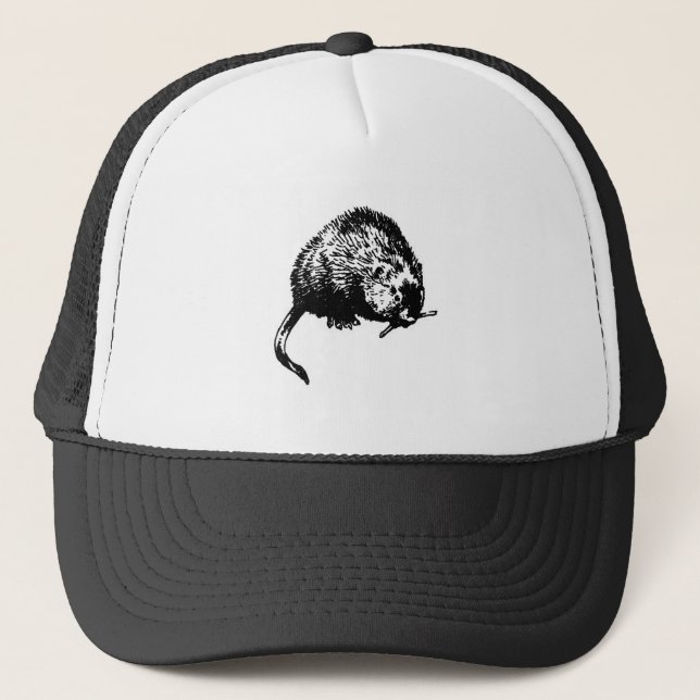 Muskrat (illustration) trucker hat (Front)