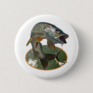Musky 6 pinback button