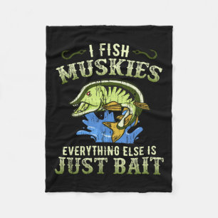 Musky Fishing Gift Idea Muskie Shirt Fleece Blanket