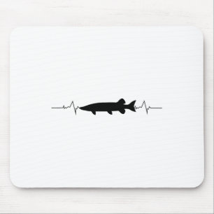 Musky Fishing - Muskie Heartbeat Fishing Mouse Pad