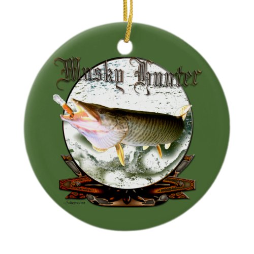 Musky hunter 1 ceramic ornament