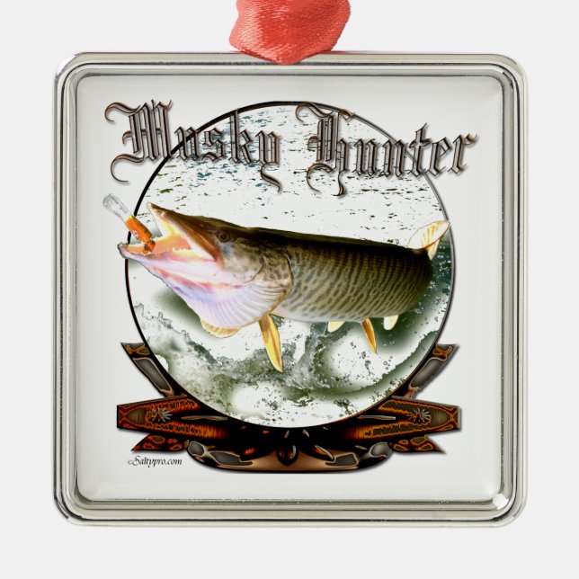 Musky hunter 1 metal ornament (Front)