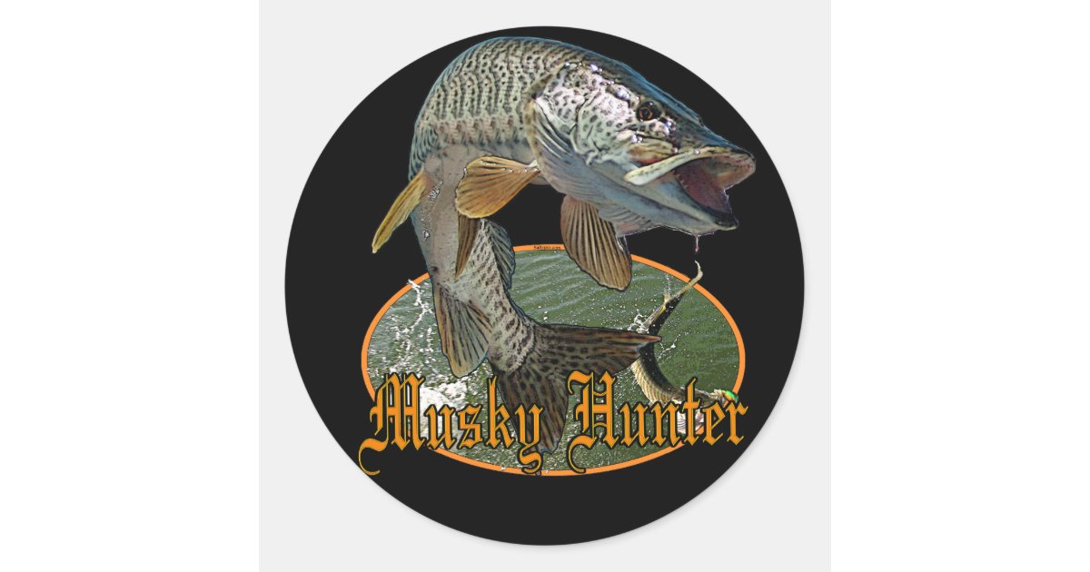 Musky Hunter 9 Classic Round Sticker