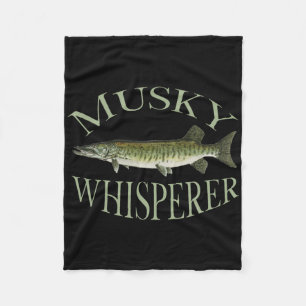 Musky Muskellunge Fish Illustration Art Fishing An Fleece Blanket