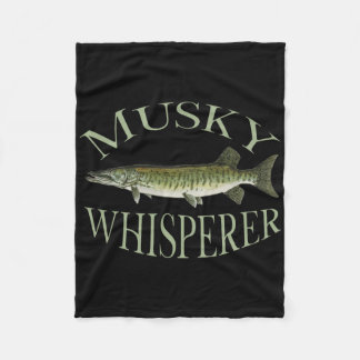 Musky Muskellunge Fish Illustration Art Fishing An Fleece Blanket