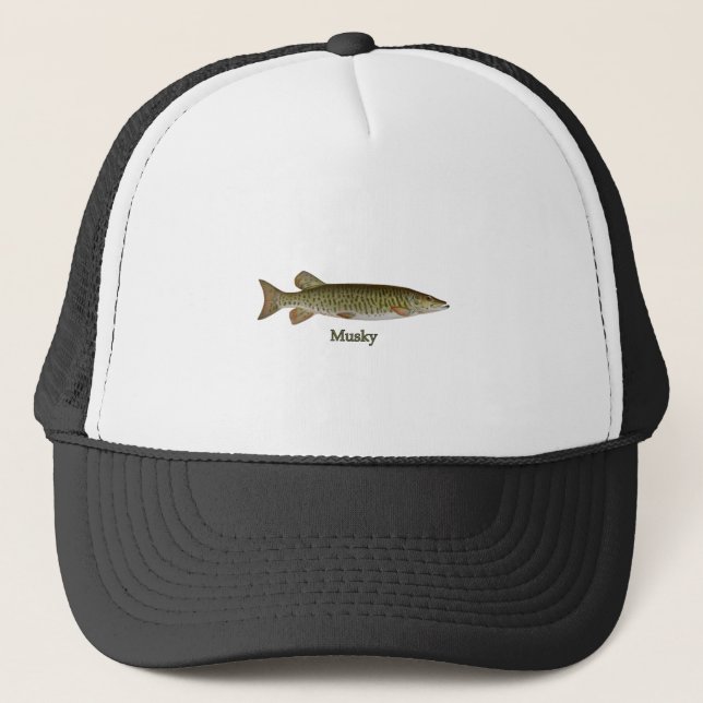 Musky (muskellunge) trucker hat (Front)