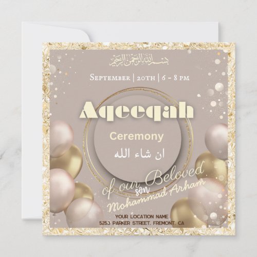 Muslim baby Aqeeqah_ Aqiqah_ Invitation