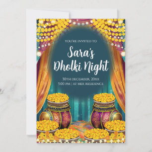 Muslim Dholki invites & Mehndi invitation