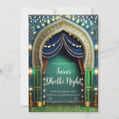 Muslim Dholki invites  Mehndi invitations