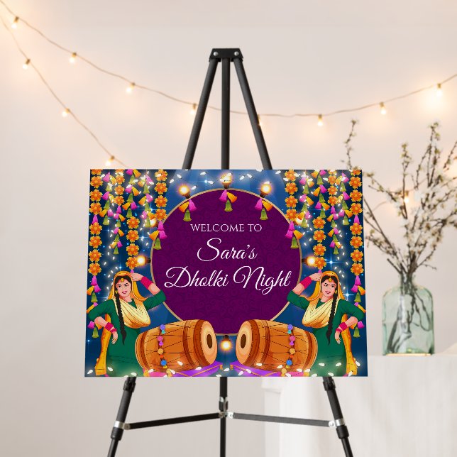 Muslim Dholki Night sign & Dholki Welcome signs (In Situ (Stand))