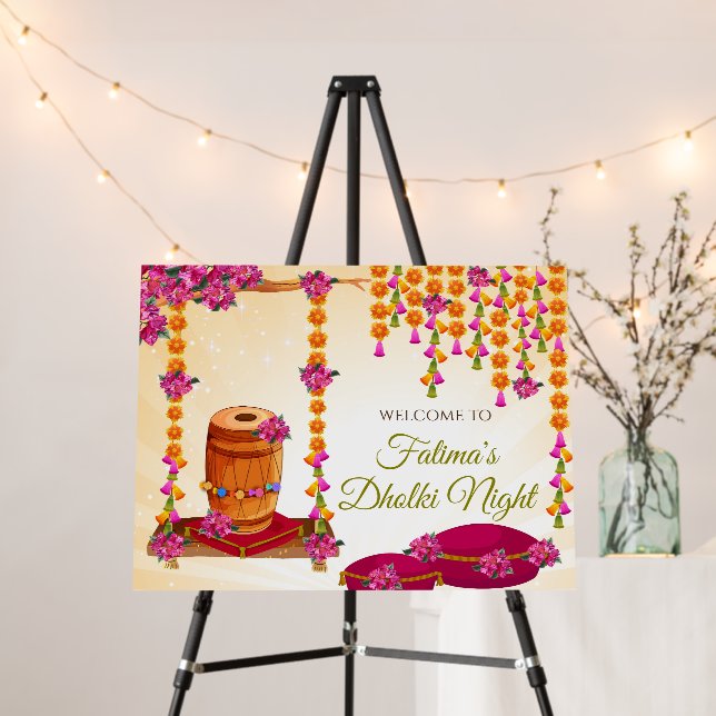 Muslim Dholki signs & Dholki Night welcome sign (In Situ (Stand))