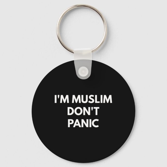 Muslim Dont Panic - Never Trump Shirts  Keychain (Front)