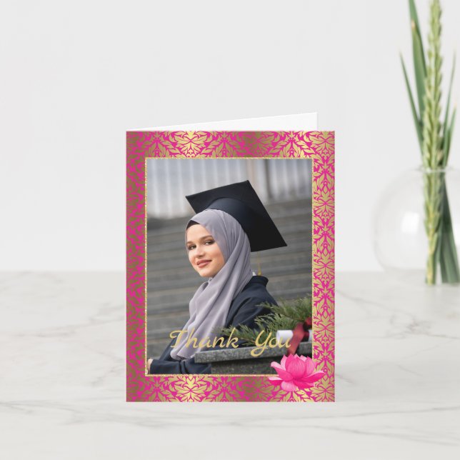 Muslim Graduation Photo Graduation Thank You (Front)