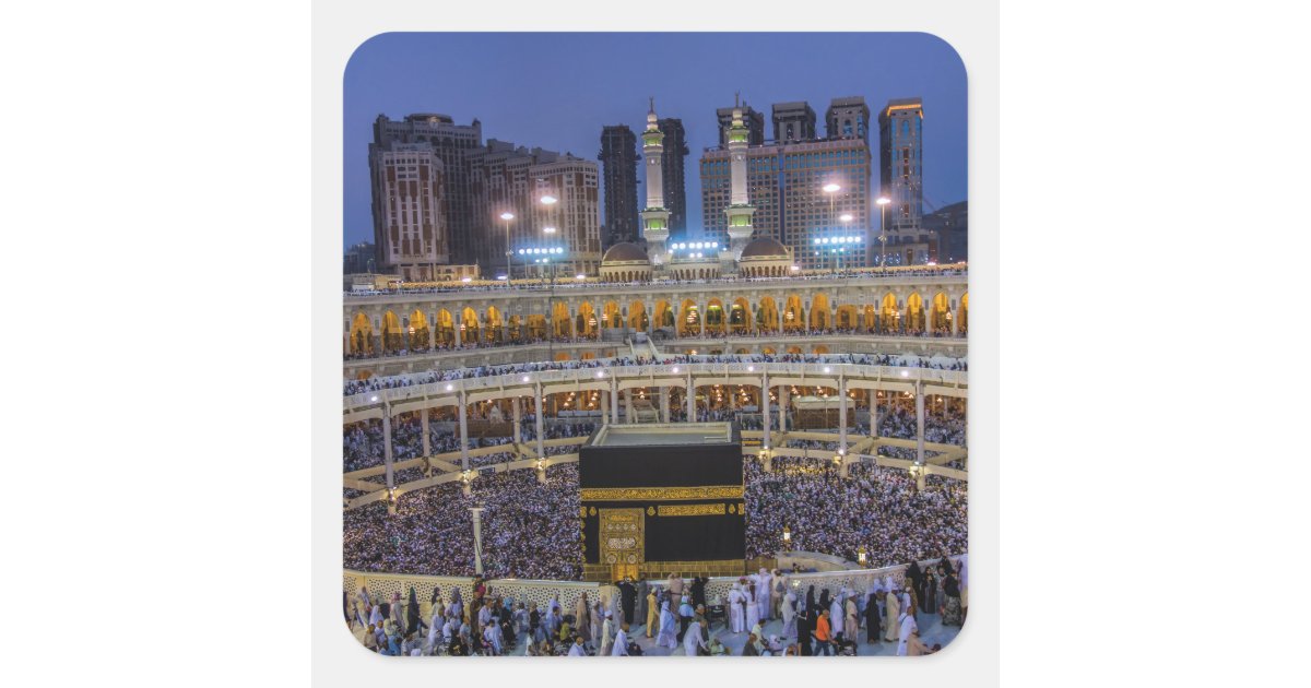 Muslim Hajj, Mecca Saudi Arabia Square Sticker | Zazzle