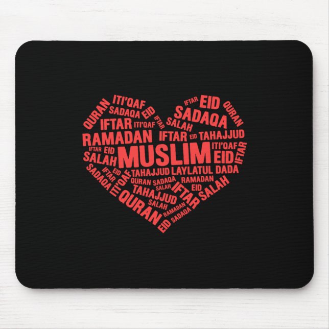 Muslim Heart Islam Sadaqa Iftar Salah Hajj Mecca G Mouse Pad (Front)