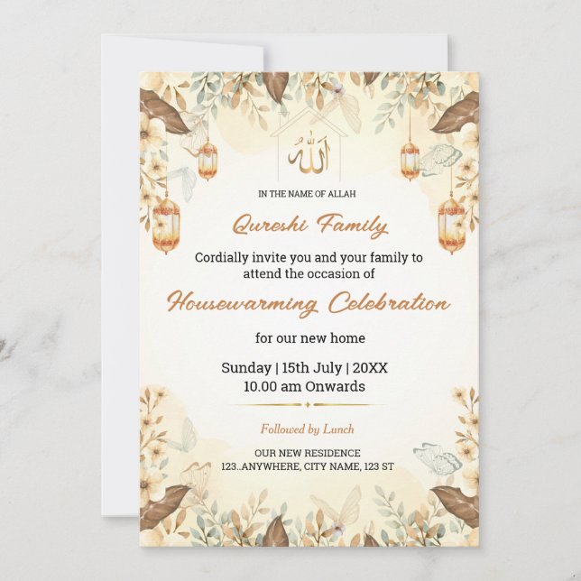 Muslim Housewarming Invitation Template (Front)