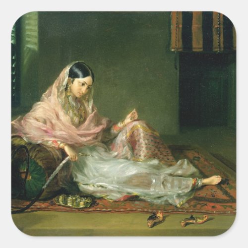 Muslim Lady Reclining 1789 oil on canvas Square Sticker