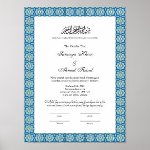 muslim nikkah certificate poster