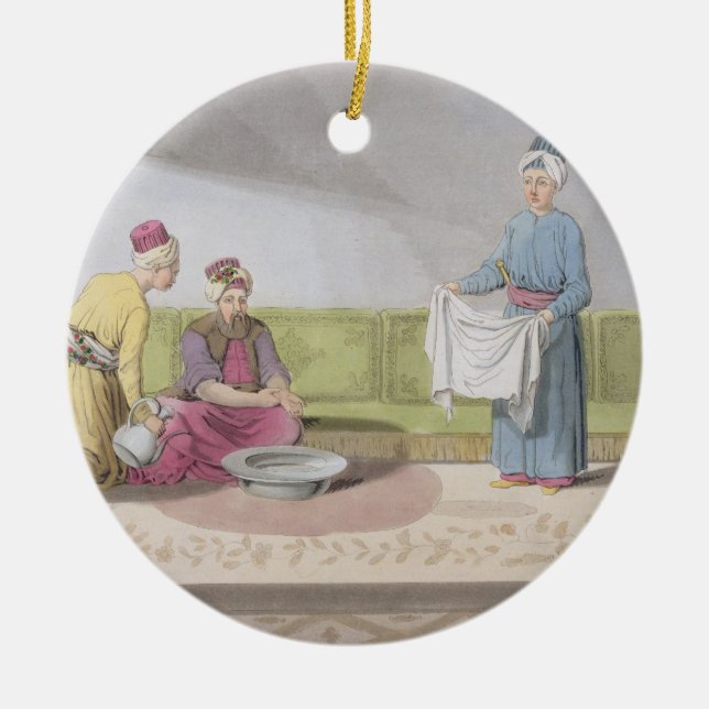 Muslim Performing his Ablutions, plate 34 from Par Ceramic Ornament (Front)